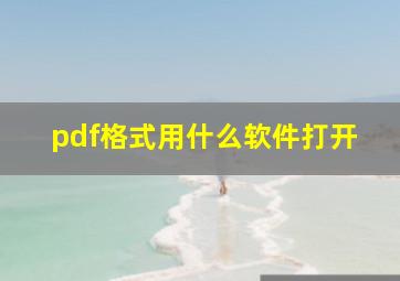 pdf格式用什么软件打开