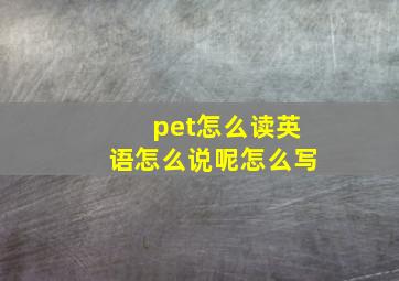 pet怎么读英语怎么说呢怎么写