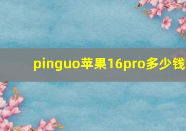 pinguo苹果16pro多少钱