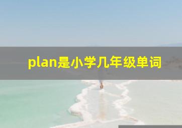 plan是小学几年级单词