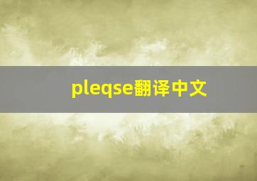 pleqse翻译中文