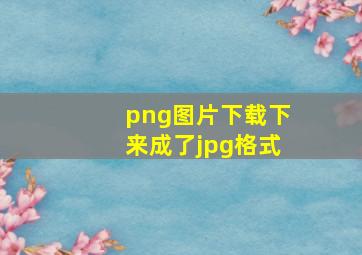 png图片下载下来成了jpg格式