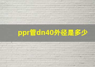 ppr管dn40外径是多少