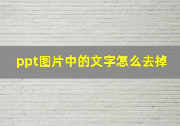 ppt图片中的文字怎么去掉