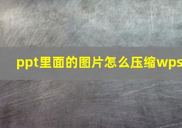 ppt里面的图片怎么压缩wps