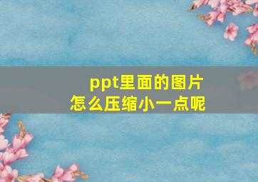 ppt里面的图片怎么压缩小一点呢