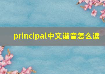 principal中文谐音怎么读