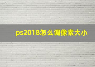 ps2018怎么调像素大小