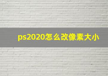 ps2020怎么改像素大小