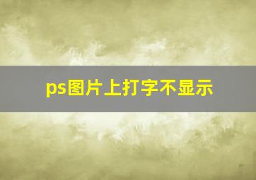 ps图片上打字不显示