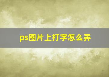 ps图片上打字怎么弄