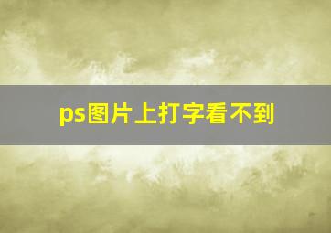 ps图片上打字看不到