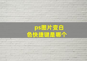 ps图片变白色快捷键是哪个