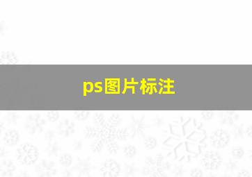 ps图片标注