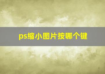 ps缩小图片按哪个键