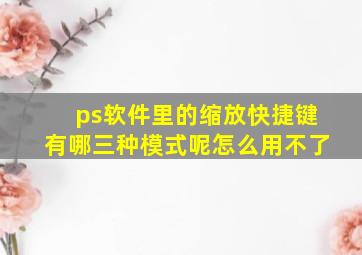 ps软件里的缩放快捷键有哪三种模式呢怎么用不了