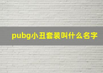 pubg小丑套装叫什么名字