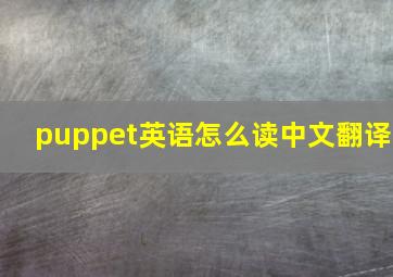 puppet英语怎么读中文翻译