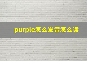 purple怎么发音怎么读