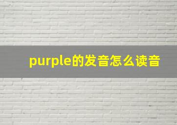 purple的发音怎么读音