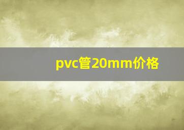 pvc管20mm价格