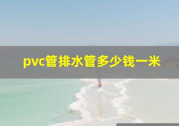 pvc管排水管多少钱一米