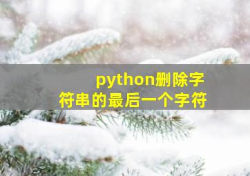 python删除字符串的最后一个字符