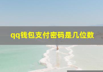 qq钱包支付密码是几位数