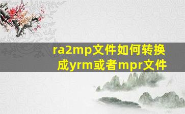 ra2mp文件如何转换成yrm或者mpr文件