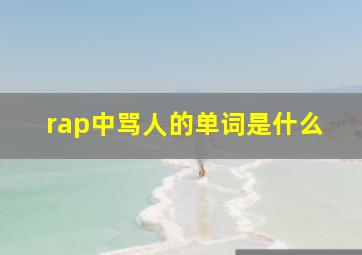 rap中骂人的单词是什么