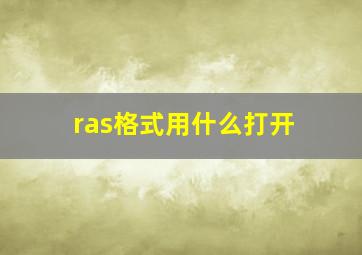 ras格式用什么打开