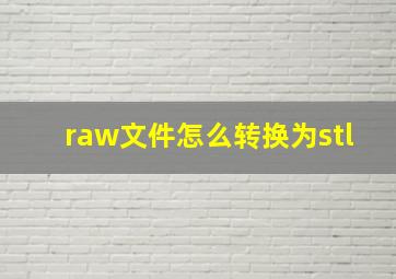 raw文件怎么转换为stl