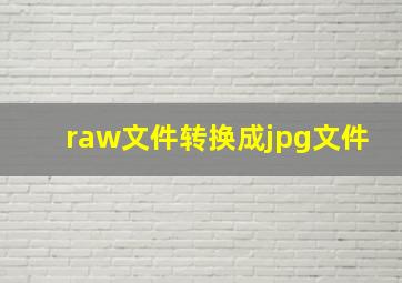 raw文件转换成jpg文件