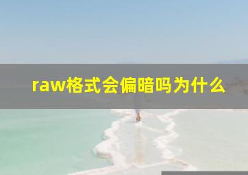 raw格式会偏暗吗为什么