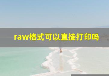 raw格式可以直接打印吗