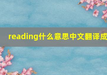 reading什么意思中文翻译成