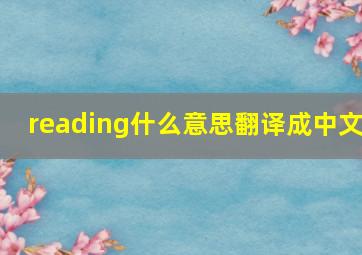 reading什么意思翻译成中文