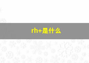 rh+是什么