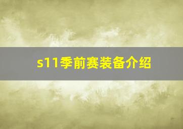 s11季前赛装备介绍