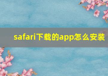 safari下载的app怎么安装