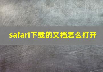 safari下载的文档怎么打开