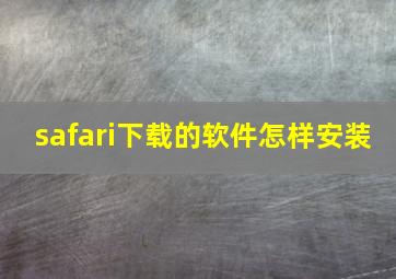 safari下载的软件怎样安装