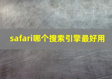 safari哪个搜索引擎最好用