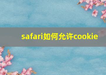 safari如何允许cookie