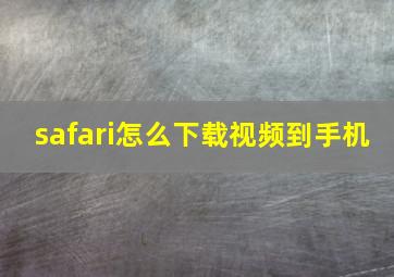 safari怎么下载视频到手机