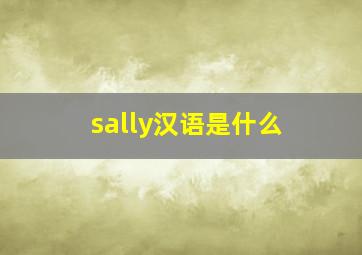 sally汉语是什么