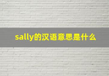 sally的汉语意思是什么