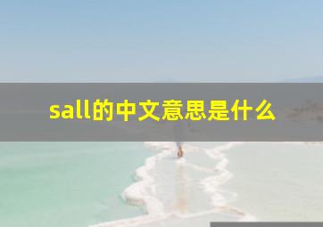 sall的中文意思是什么