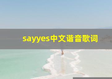 sayyes中文谐音歌词