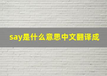 say是什么意思中文翻译成